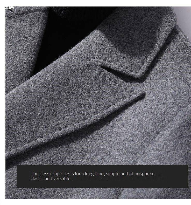 Men's Double-Faced Wool Overcoat, Knee-Length Trench Coat, Thickened Winter Jacket, Stylish Casual Outerwear_voghion.com