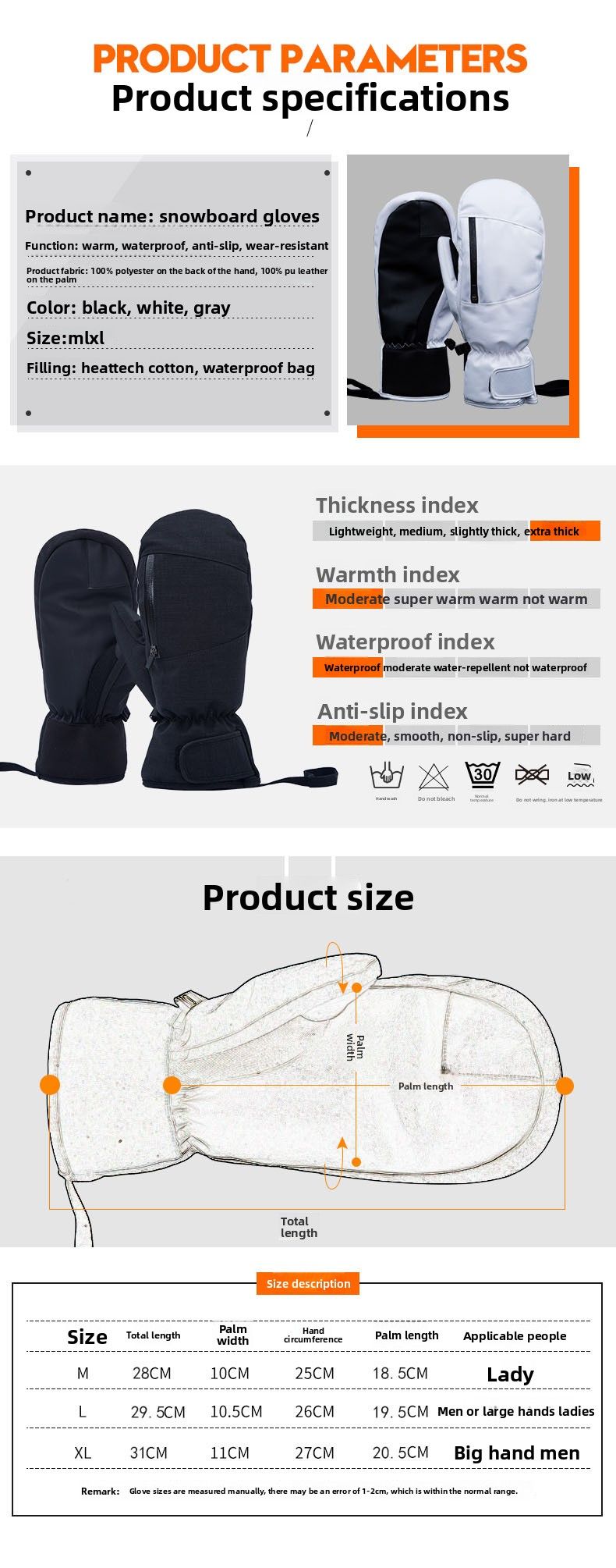 The New Spot Refers To Snowboard Ski Gloves, Braised Seeds, Waterproof And Touch-screen Inner Five-finger Winter Thickened Warm Gloves._voghion.com