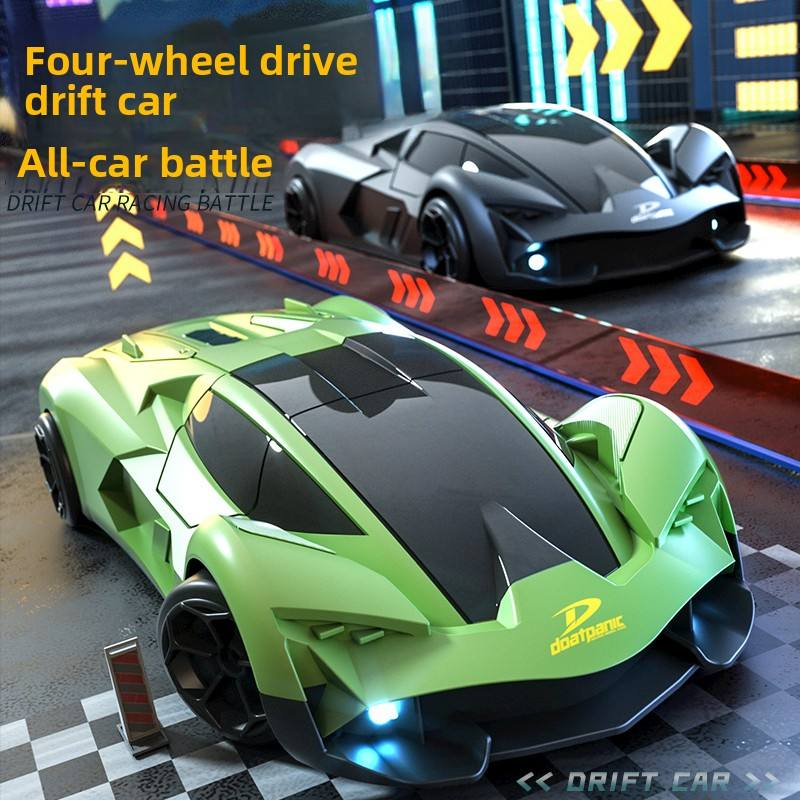 2,4G Fernbedienung Allradantrieb Simulation Sportwagen Leidenschaftliches Rennspielzeug für Jungen Drift-Rennwagenmodell mit variabler Geschwindigkeit_voghion.com