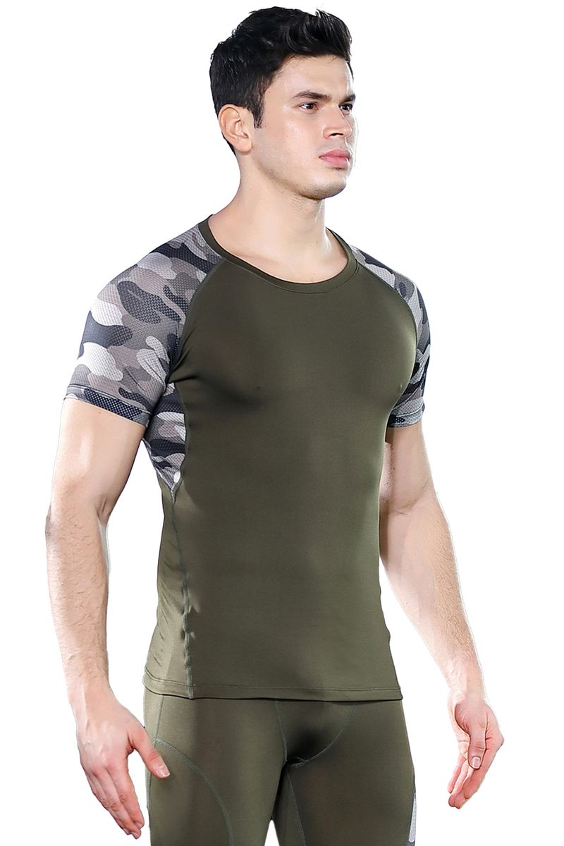 Sigutu Sports Speed Dry T-krekls Vīriešu Summer Stretch PRO Tight Running Training Īsām piedurknēm Fitnesa Apģērbi_voghion.com