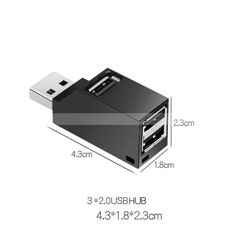 3.0 HUB Adapter Extender Spl Box 3 Ports For PC Laptop Book Phone High Speed Data Transfer USB_voghion.com