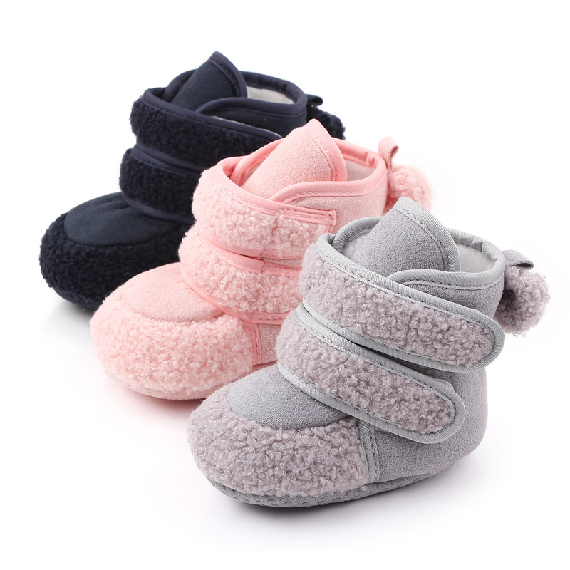 Bottes de bébé en coton à Double Velcro, chaussures chaudes pour bébé, chaussures chaudes à semelles souples_voghion.com