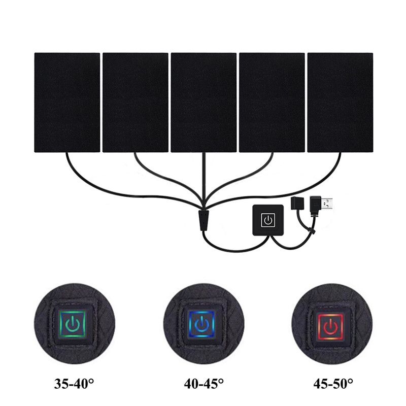 1 Set USB-Heizkissen für elektrische Heizjacken, für den Außenbereich, warme Heizwesten-Pads für den Winter zum Selbermachen, beheizte Kleidung, 3/5/6/8 Pads_voghion.com