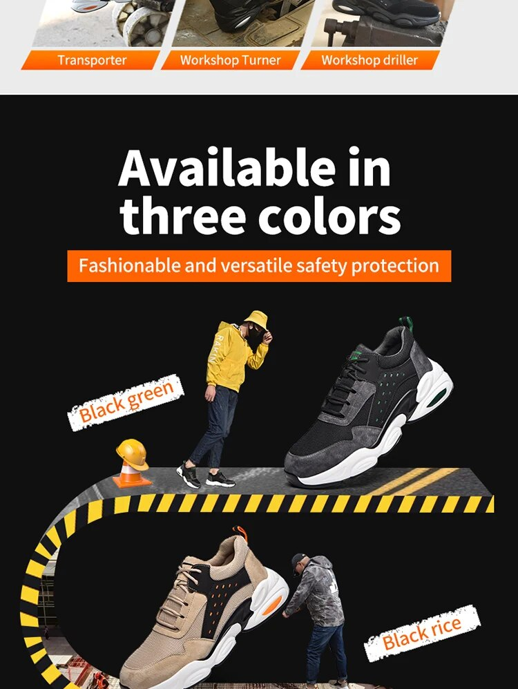 Zapatillas de deporte a prueba de pinchazos para hombre, botas de seguridad indestructibles con punta de acero, zapatos masculinos_voghion.com