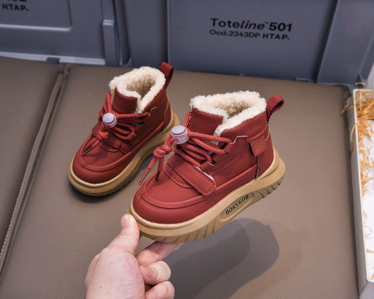 2024 Winter Neue Kinder 21-30 Größe Jungen und Mädchen Plüsch Kurze Stiefel Warme Baumwolle Schuhe Trendy_voghion.com