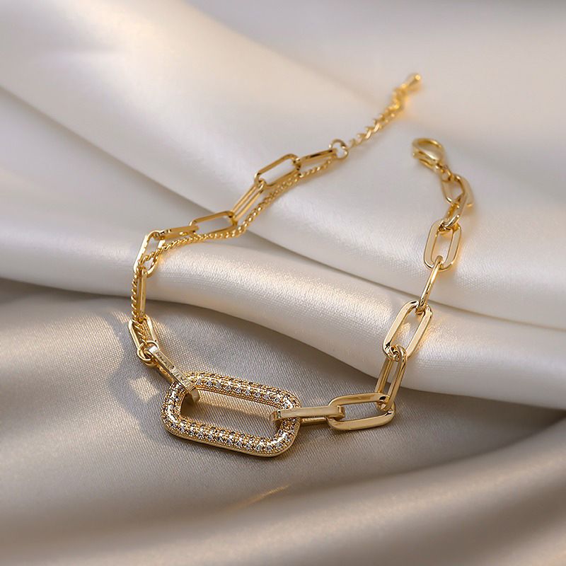 Ins Style Retro Einfache Geometrische Dia Koreanische Mode Design Kette Armband Net Promi Persönlichkeit Trendy Hand Schmuck_voghion.com