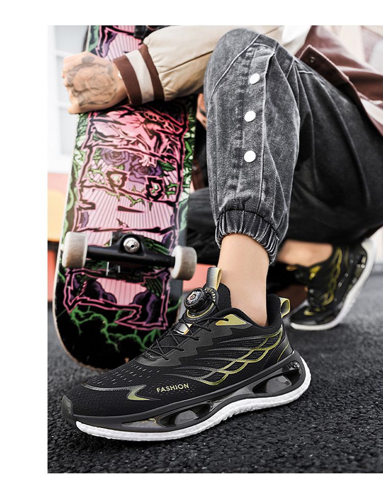 Nuove scarpe da ginnastica per adolescenti con bottoni rotanti a molla ammortizzanti Popcorn running shoes_voghion.com