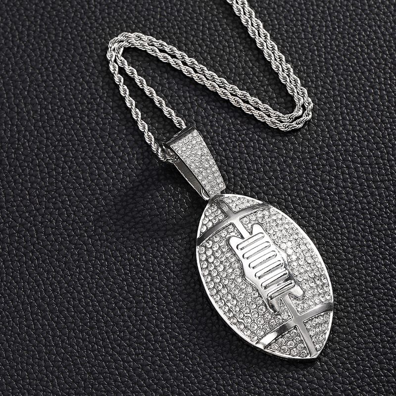 Tam elmas rugby alaşım kolye hip hop Küba zincir tenis zincir büküm zincir erkek kolye_voghion.com