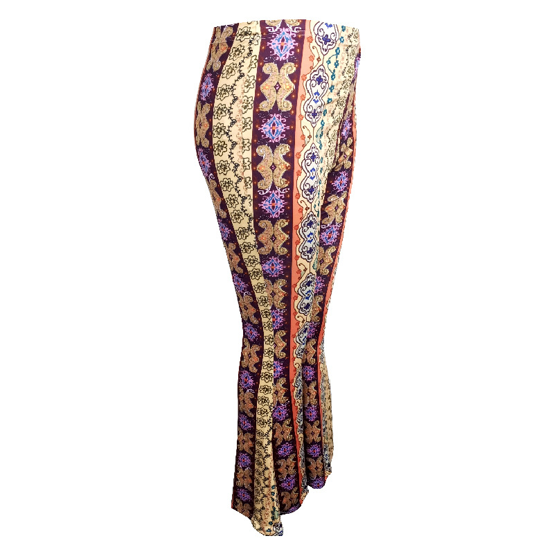 Abbigliamento donna leggings micro-svasati stampati stile bohémien_voghion.com
