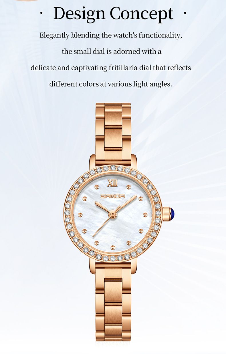 Elegante Damenuhr mit Diamantakzenten, Perlmuttzifferblatt und wasserdichtem Quarzwerk – perfekt für jeden Tag_voghion.com