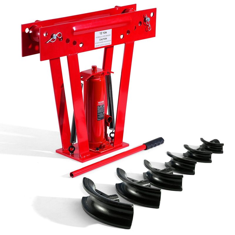 Hydraulic Pipe Bender 12 Ton Manual Pipe Bending Tool With 6 Dies_voghion.com
