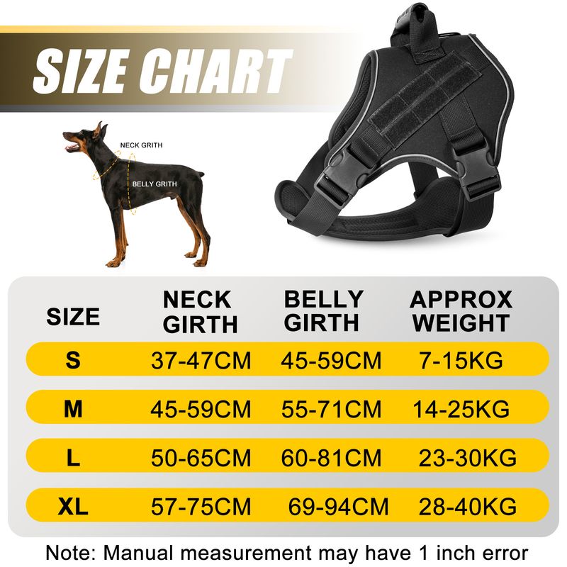 Tactical Walking Leash Large Dog Explosion-Proof Harness_voghion.com