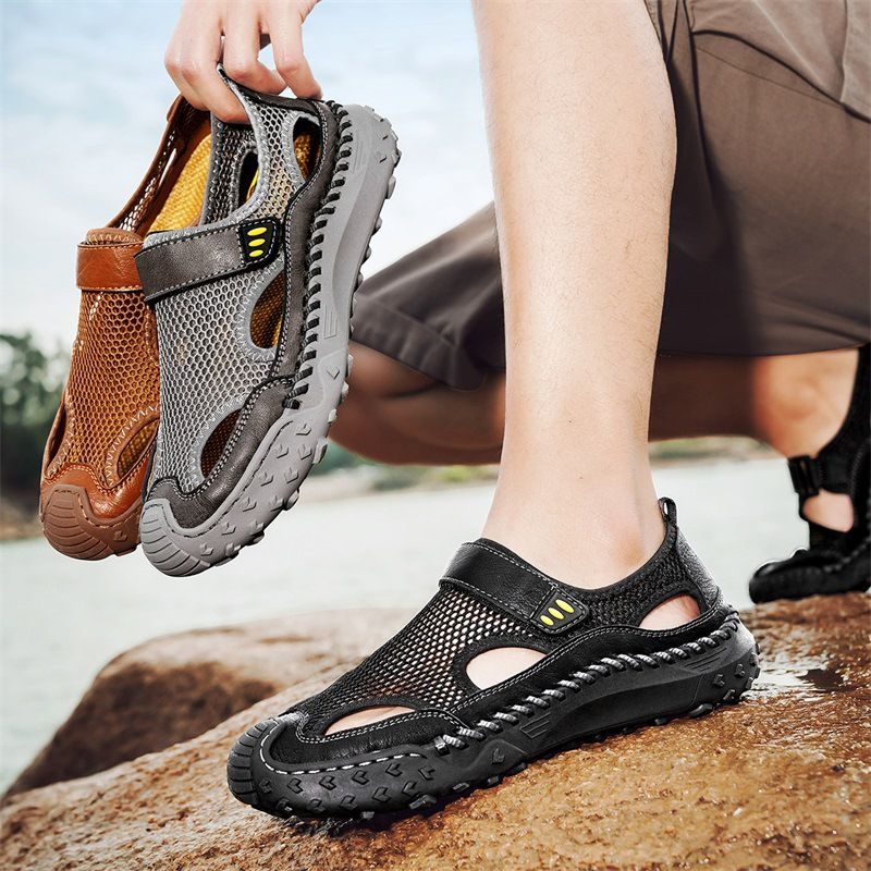 Sandalen Neue Casual Hohl Atmungsaktive Mesh Herren Sommer Wanderschuhe_voghion.com