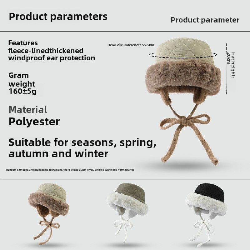 Autumn And Winter New Veet Thickened Thermal Ear Protector Casual Versatile Face Small Cold-proof Pullover Hat_voghion.com