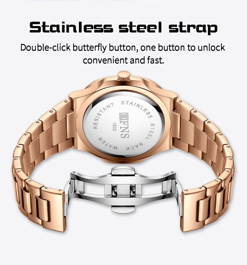 Elegant vierkant dameshorloge met kristallen, datumweergave, lichtgevende wijzers en roestvrijstalen band. Dameshorloge met quartzhorloge en kalender._voghion.com