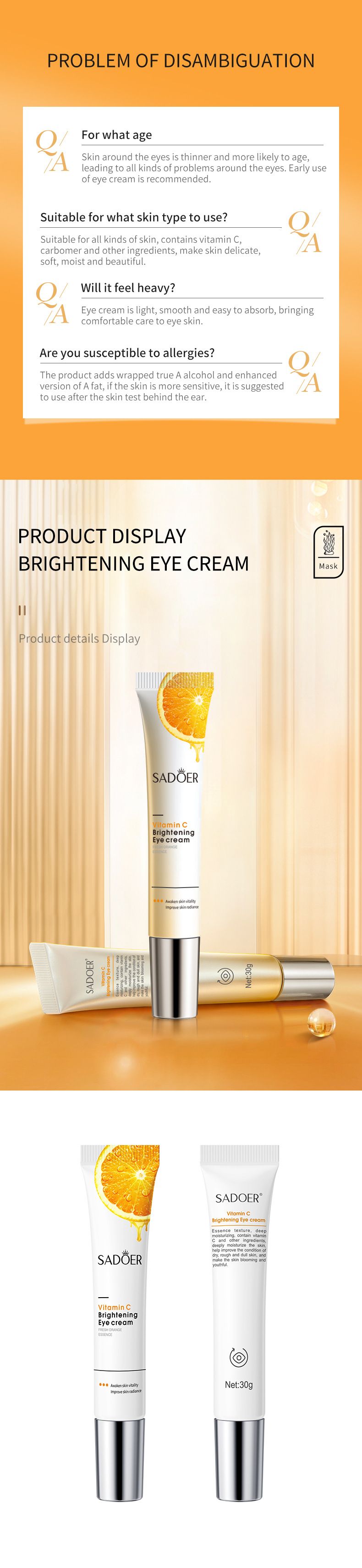 Vitamin C Whitening Skin Care Set Eye Face Cream Essence_voghion.com