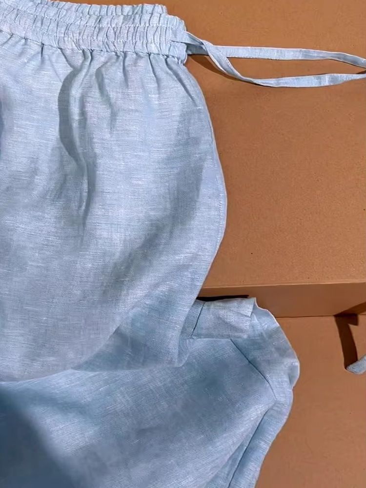 Roupas femininas, camisa e calça de bambu, conjunto completo para mulheres, verão, agasalho fino de rami_voghion.com