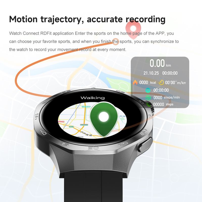 2025 Nouveau GPS Sports Fitness Tracker pour Huawei Smart Watch 1,53 pouces NFC Fréquence cardiaque Pression artérielle Surveillance de la santé Montre intelligente_voghion.com