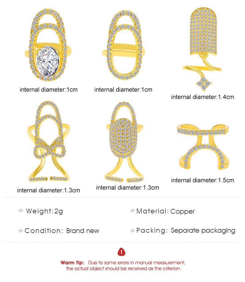 Mulheres de luxo unhas anel moda bowknot junta anel de unhas decoração ponta da arte do prego charme coroa flor cristal strass dedo prego_voghion.com