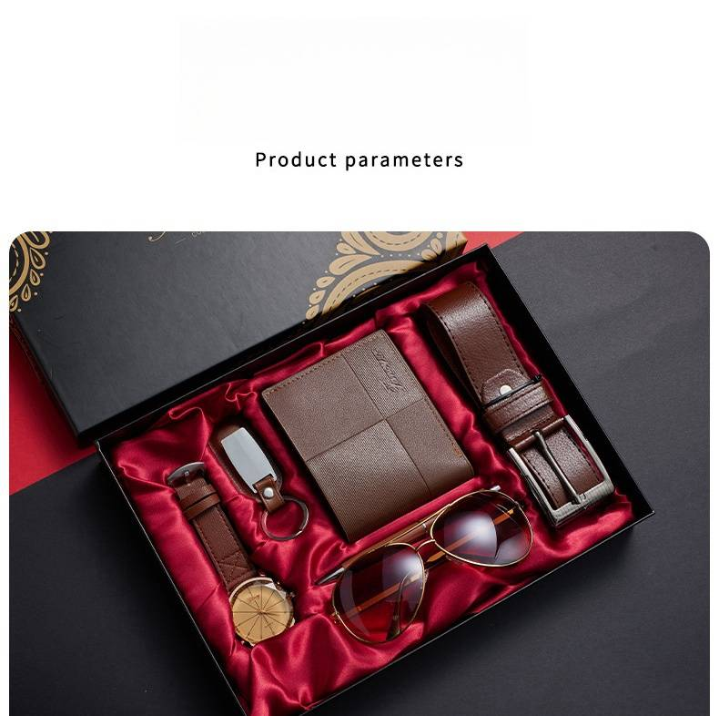 Nieuwe mannen kijken luxe zonnebril sleutelhanger portemonnee riem pennenset mode zaken quartz horloges voor mannen cadeauset_voghion.com