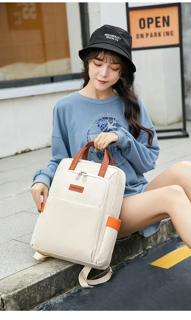 Fashion Women Backpack Large Capacity Casual Travel Bagpack 14 Inch Laptop Backpack School Bag For Teenage Girls_voghion.com