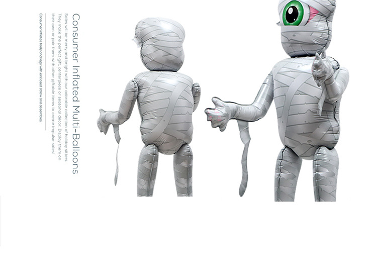 Halloween window display decoration photo props toys balloon 4D three dimensional standing mummy skeleton dog balloon_voghion.com