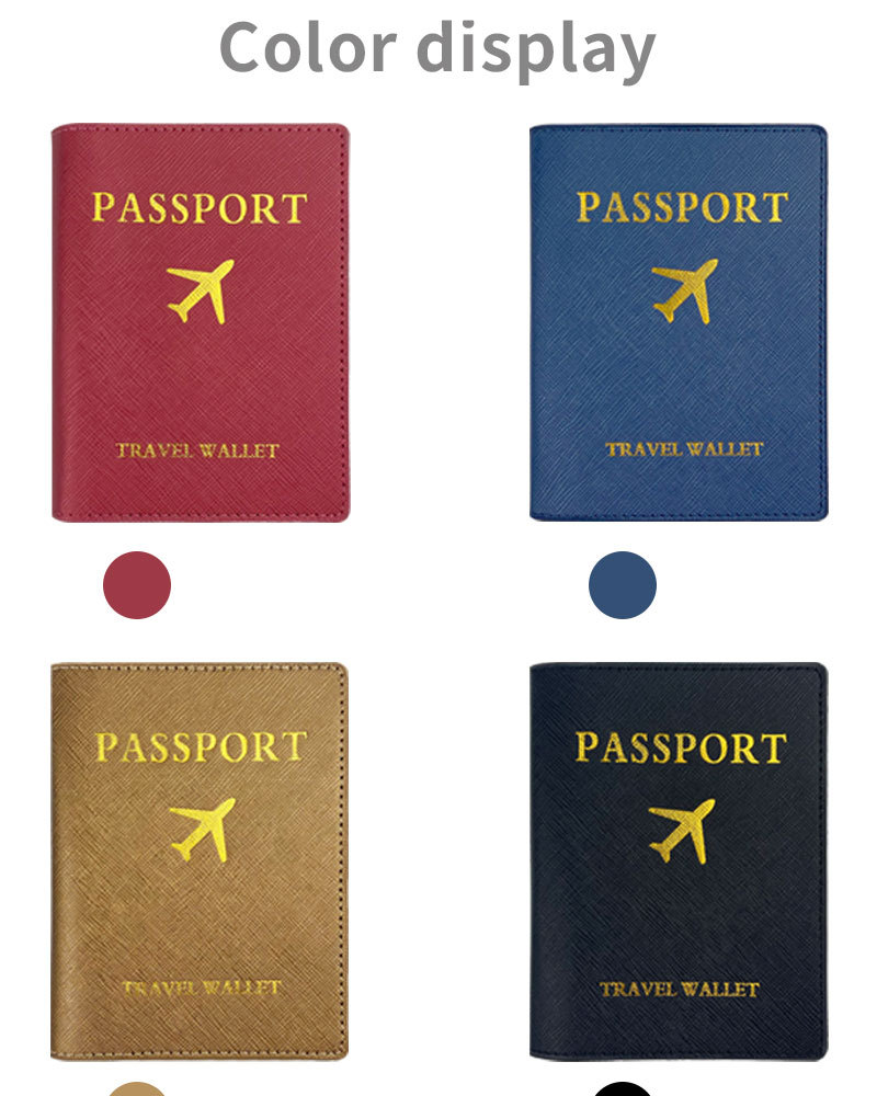 Oljegräns Passväska Cross Print Hot Gold Plane Passport Case Flerfärgad passhållare_voghion.com