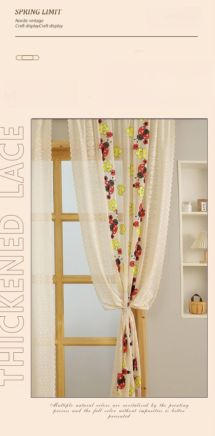 Tende trasparenti ricamate a farfalla in stile francese - Tende in voile color crema per camera da letto e soggiorno (filtrano la luce, elegante decorazione per la casa)_voghion.com