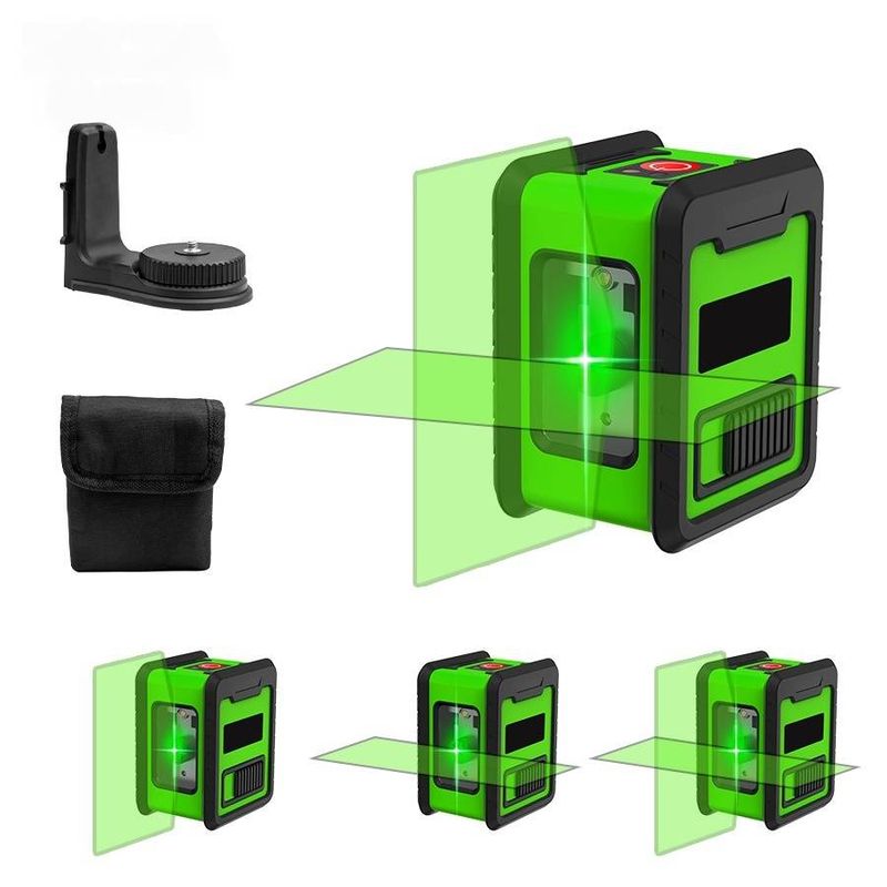 2-Line Green Laser Level – Compact & High-Precision Cross-Line Leveler For DIY & Professional Use (Portable Mini Leveling Tool)_voghion.com