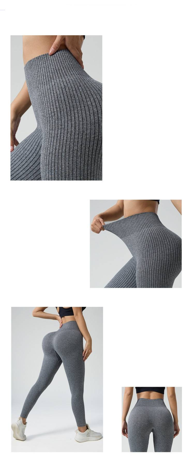 Naadloze yogaleggings in 5 kleuren voor dames - elastische trainingsbroek met hoge taille en AB-garen, sportkleding voor in de sportschool en buiten_voghion.com