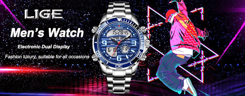 Relógios masculinos moda esporte relógio masculino quartzo analógico digital relógio masculino à prova dwaterproof água relógios de aço inoxidável_voghion.com