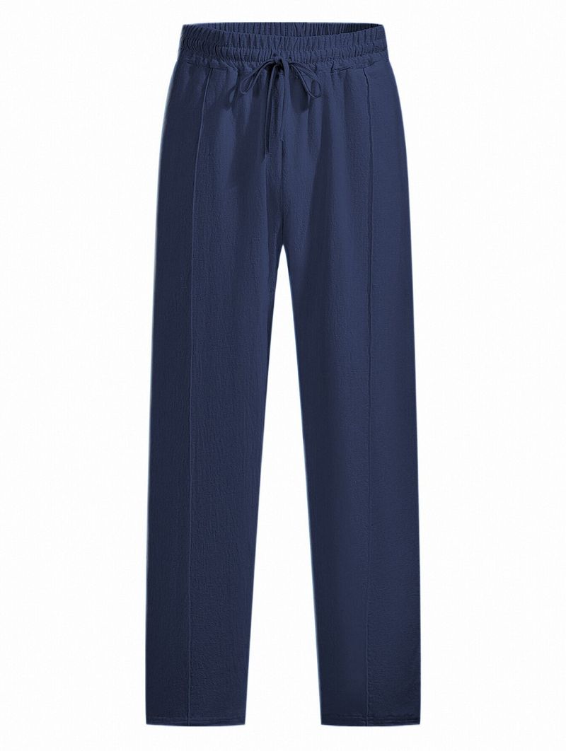 Men's Clothing Casual Trousers Linen Casual Pants Straight Leg Loose Fit Summer Lightweight Breathable Comfortable Trousers With Multiple Pockets_voghion.com
