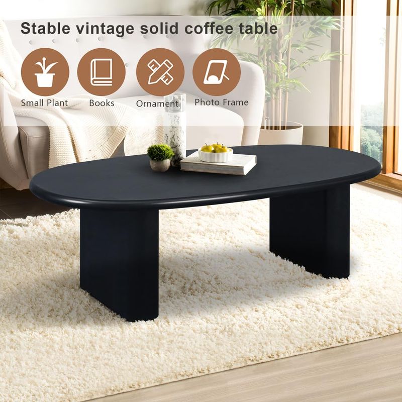 CREASION Tapered Tabletop 51'' Coffee Table Natural Wood Coffee Tables For Living Room_voghion.com