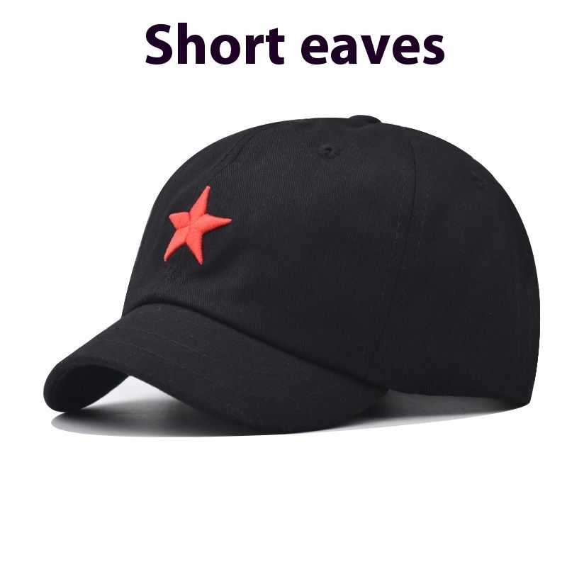Casquette de baseball à visière courte pour homme, casquette à visière courte en forme de pentagramme, casquette d'été à bec de canard, jeune tendance, couple simple et à la mode_voghion.com