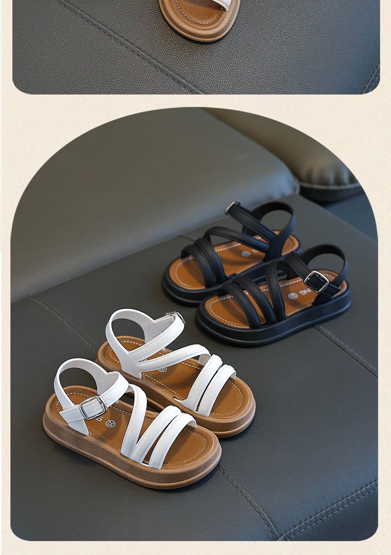 Sandali per bambine con punta aperta, temperamento estivo, nuova moda, scarpe da principessa, studenti, carini, versatili, sandali stranieri_voghion.com