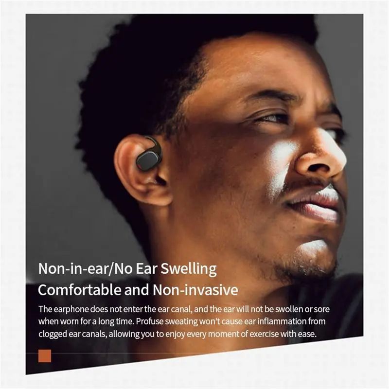 Căști wireless noi, conducție osoasă, impermeabile, cu ureche deschisă, agățate, căști stereo cu anulare a zgomotului pentru Android IOS_voghion.com
