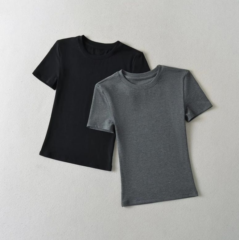 25 Nuovo stile estivo per ragazze calde, vestibilità slim, scollo rotondo, maglietta a maniche corte snellente + pantaloni lunghi casual con lacci e fondo a campana_voghion.com