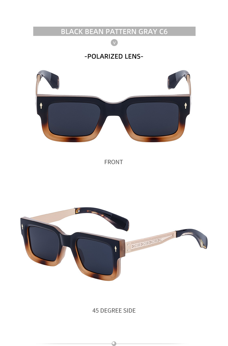 Óculos de sol polarizados vintage Óculos de sol masculinos da moda_voghion.com