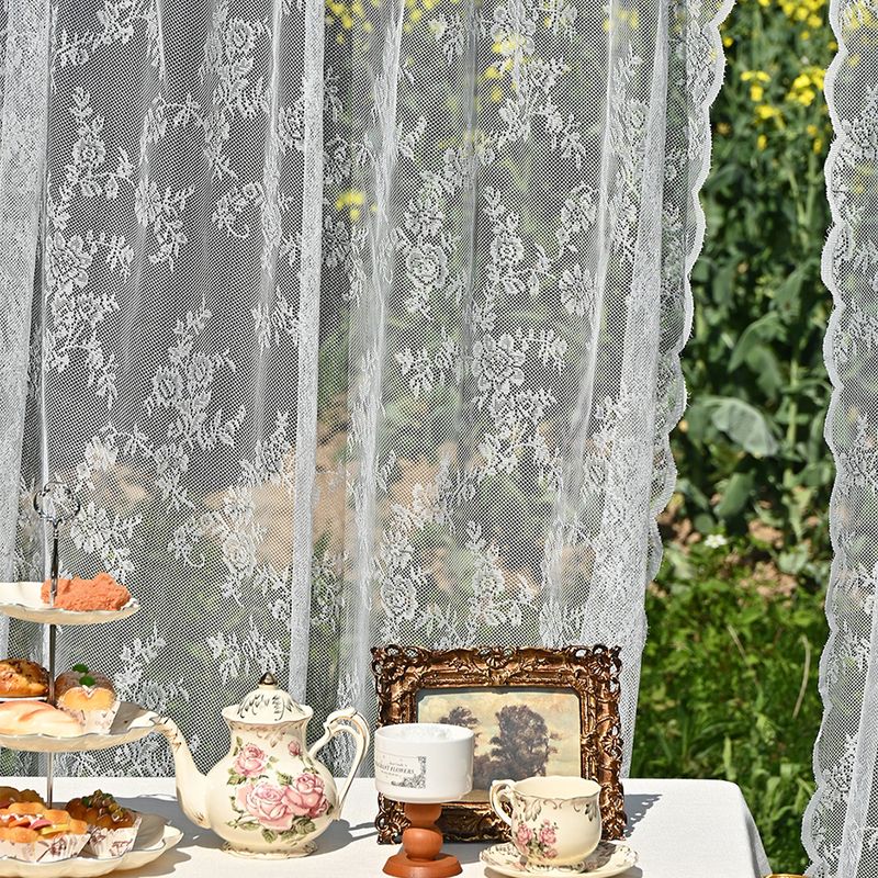 Kettengestrickte Spitze Ländliche Fenstergitter für den Außenbereich Spitze Deutsche Gardinenstange Fenstergitter Fertiger Vorhang für den Außenbereich_voghion.com