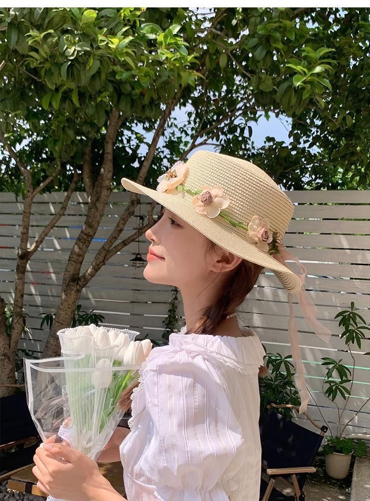 Cappello estivo con protezione solare, cappello da spiaggia, cappello di paglia intrecciato_voghion.com