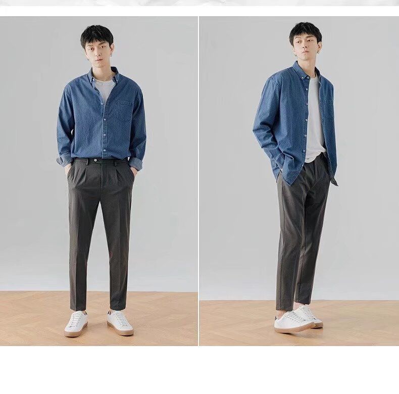 Men's Denim Jacket Japanese Trend Loose Casual Shirt Design Sense Patch Tooling Jacket Top_voghion.com