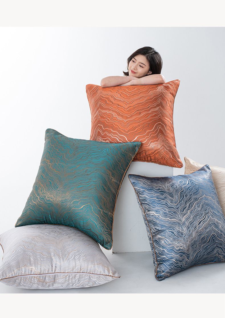Embroidered Throw Pillow Covers - Large Cushion Covers For Sofa Backrest (Premium Fabric High-End Home Decor 24x24 Inches)_voghion.com