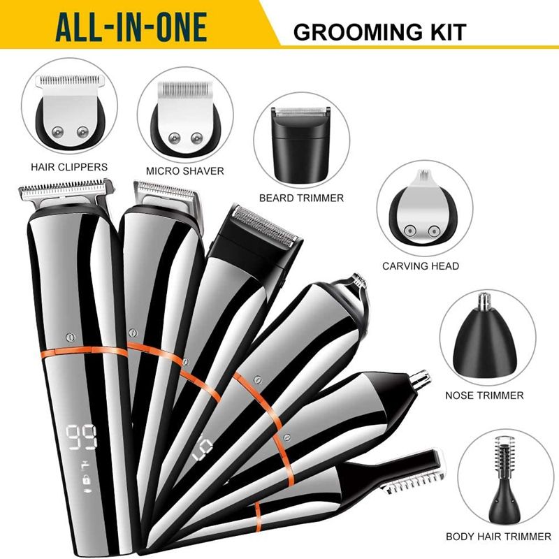 11in1 multi trimmer mannen gezichts-, baard-, lichaamsverzorgingssets elektrische tondeuse neus-oortrimmer oplaadbaar 110v-220v_voghion.com
