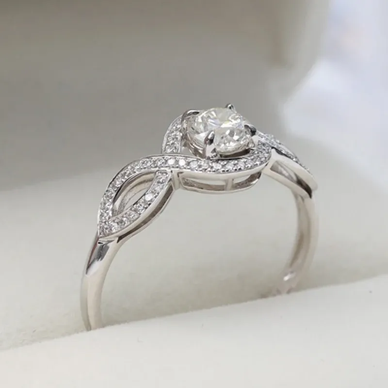 2025 New Arrivals CAOSHI Unique Twist Design Rings for Women Sier Color Dazzling Cubic Zirconia Wedding Engagement Accessories Statement_voghion.com
