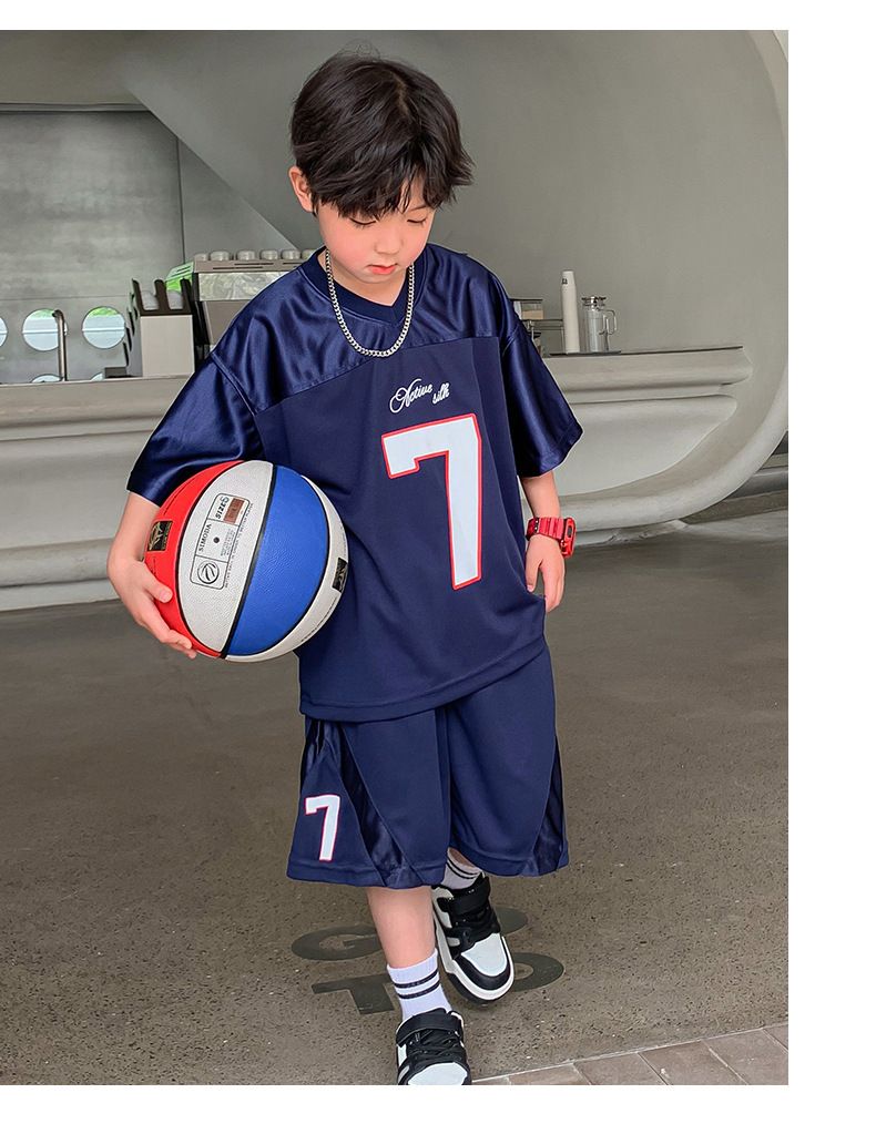 Kids’ Clothing Basketball Uniforms Boys Summer Short Sleeved Suits Quick Drying New Models For Middle And Large Children Summer Sportswear Handsome_voghion.com