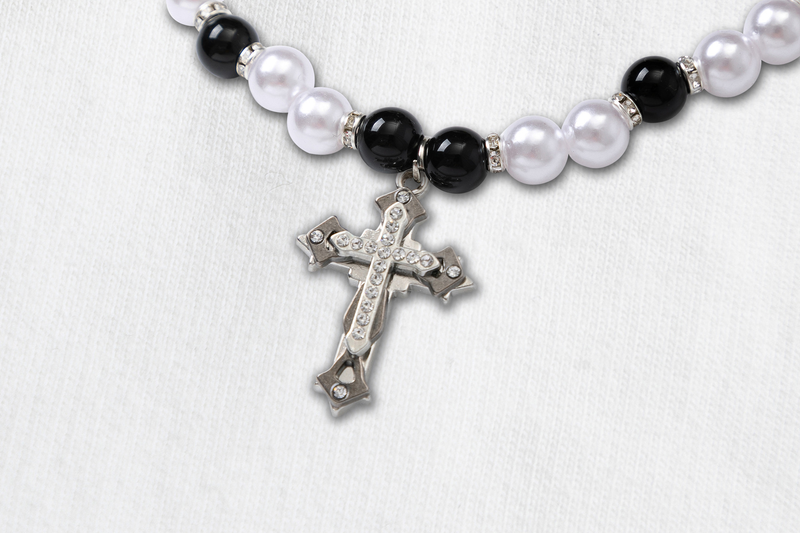 Herrenbekleidung Vintage-Kapuzenpullover in Schwarz mit einzelnem, mit Perlen verziertem Muster und Kette, dekorative Waschung für Männer und Frauen_voghion.com