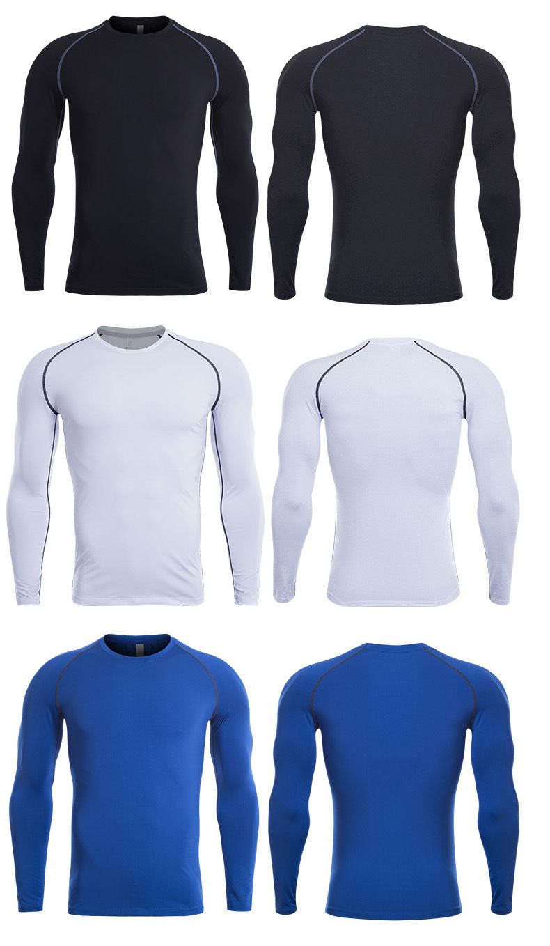 Multi Functional Fitness Suit Men's Four Season High Elasticity Breathable Quick Drying Long Sleeved Sportswear_voghion.com
