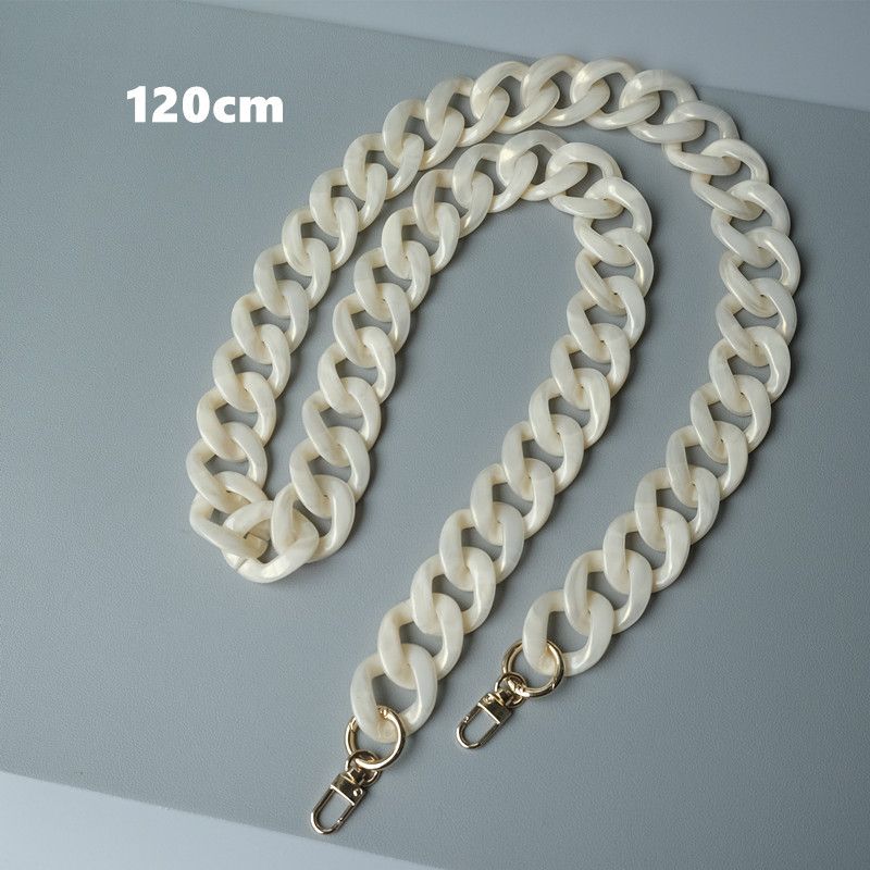 Vintage Gold Pulver Pailletten Acryl Harz Farbe-Block Handgemachte Abnehmbare Dicke Tasche Dekoration Kette_voghion.com
