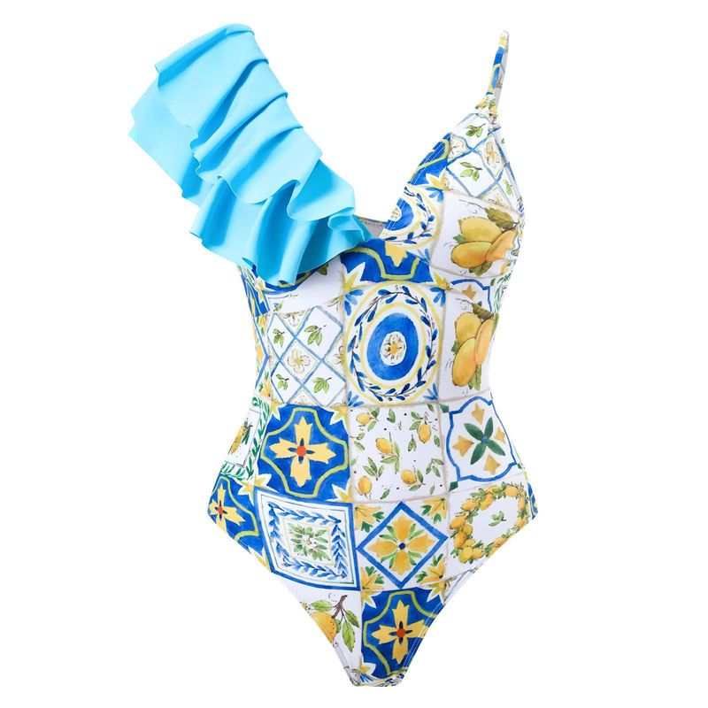 Women's Strap Bodysuit Chiffon Skirt Sunscreen Swimsuit_voghion.com