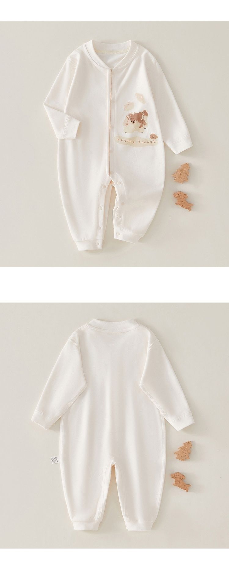 Baby höst enkelknäppt hoodie krypande nyfödda kläder långärmad pyjamas baby jumpsuit_voghion.com